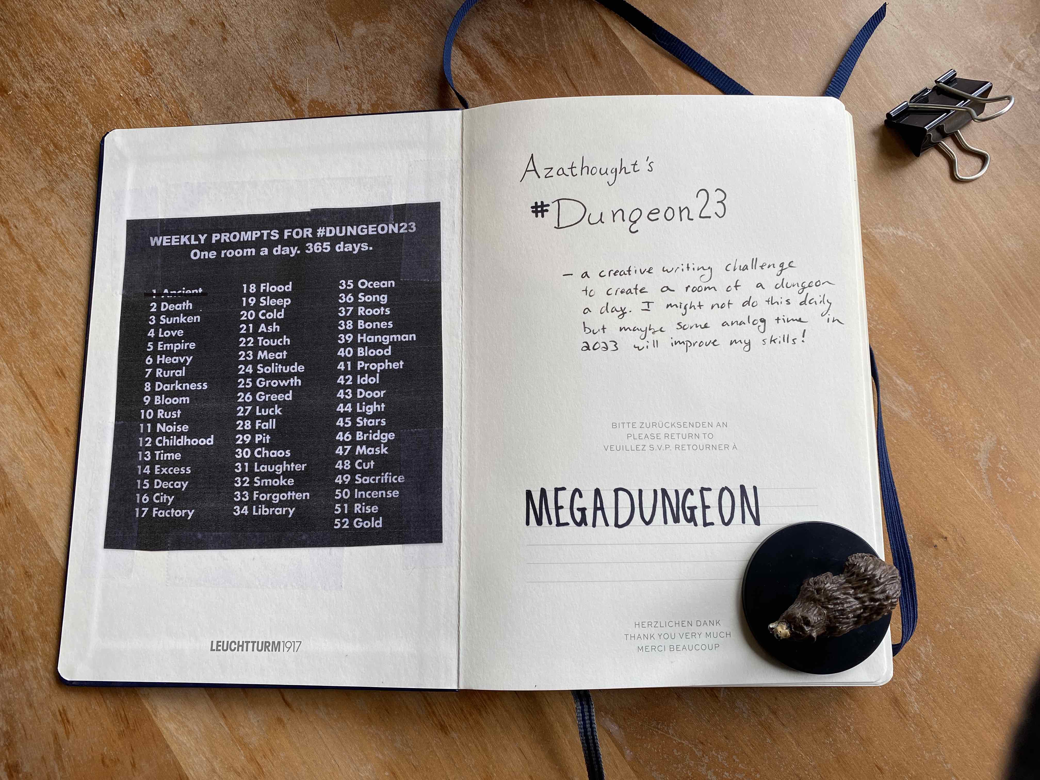 Dungeon23 inside cover